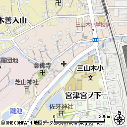 京都府京田辺市三山木南垣内周辺の地図