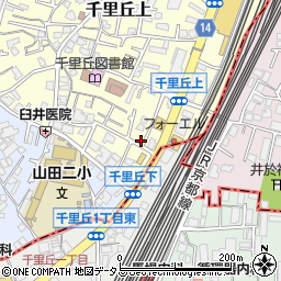 大阪府吹田市千里丘上14-53周辺の地図