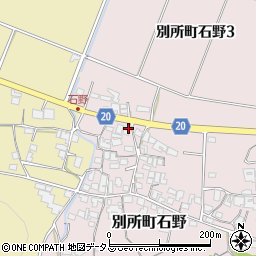 兵庫県三木市別所町石野885周辺の地図