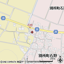 兵庫県三木市別所町石野898周辺の地図