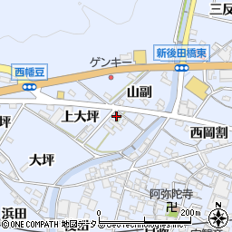 愛知県西尾市西幡豆町上大坪71周辺の地図