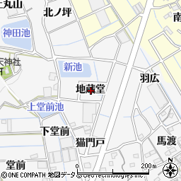 愛知県蒲郡市西浦町地蔵堂周辺の地図