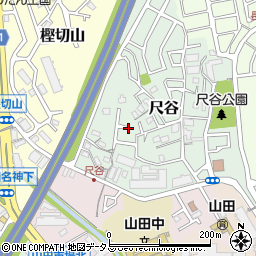 大阪府吹田市尺谷12周辺の地図