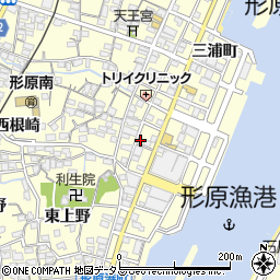 愛知県蒲郡市形原町三浦町19周辺の地図
