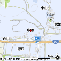 愛知県西尾市吉良町乙川中切周辺の地図