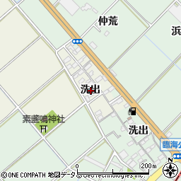 愛知県豊川市御津町新田洗出周辺の地図