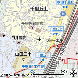 大阪府吹田市千里丘上14-10周辺の地図