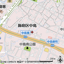 兵庫県姫路市飾磨区中島754-1周辺の地図
