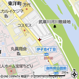 兵庫県宝塚市東洋町7-10周辺の地図