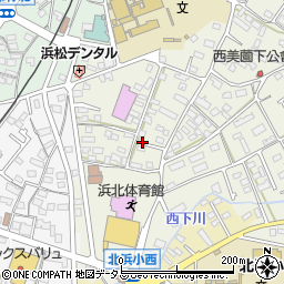 静岡県浜松市浜名区西美薗116-1周辺の地図