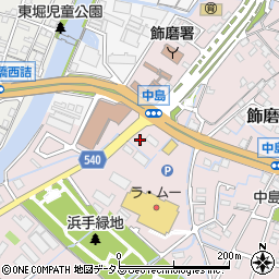 兵庫県姫路市飾磨区中島1184周辺の地図
