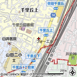 大阪府吹田市千里丘上14-48周辺の地図