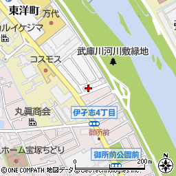 兵庫県宝塚市東洋町10-17周辺の地図