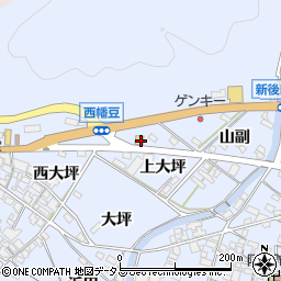 愛知県西尾市西幡豆町上大坪40周辺の地図