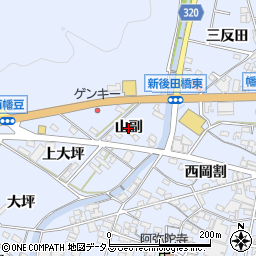 愛知県西尾市西幡豆町（山副）周辺の地図