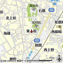 愛知県蒲郡市形原町東上松周辺の地図