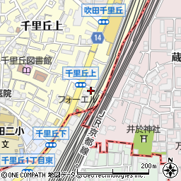 大阪府吹田市千里丘上3-11周辺の地図