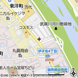 兵庫県宝塚市東洋町7-8周辺の地図