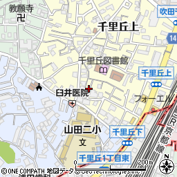 大阪府吹田市千里丘上17周辺の地図
