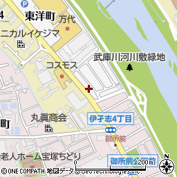兵庫県宝塚市東洋町7-7周辺の地図