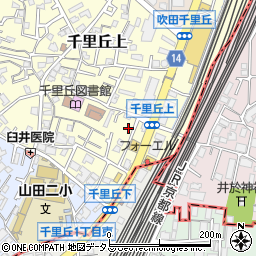 大阪府吹田市千里丘上14-47周辺の地図