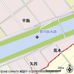 豊川放水路周辺の地図