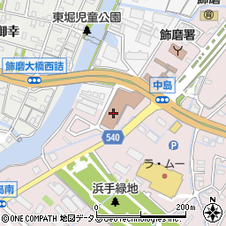 姫路南郵便局　荷物集荷周辺の地図