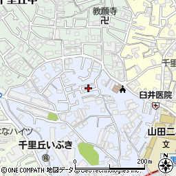 大阪府吹田市千里丘下24周辺の地図