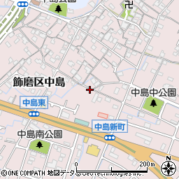 兵庫県姫路市飾磨区中島799-3周辺の地図