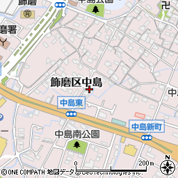 兵庫県姫路市飾磨区中島612-2周辺の地図