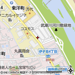 兵庫県宝塚市東洋町7周辺の地図