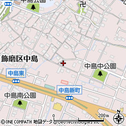 兵庫県姫路市飾磨区中島801-3周辺の地図