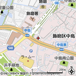 兵庫県姫路市飾磨区中島1193-1周辺の地図