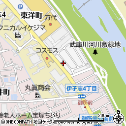 兵庫県宝塚市東洋町7-5周辺の地図
