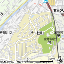 兵庫県宝塚市社町周辺の地図