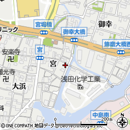 姫路港飾磨港区宮排水機場周辺の地図