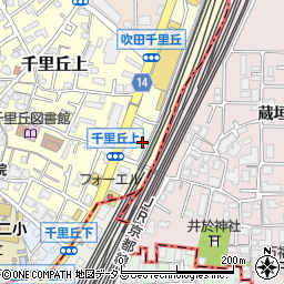 大阪府吹田市千里丘上4周辺の地図