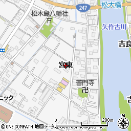 愛知県西尾市一色町松木島（宮東）周辺の地図