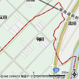 愛知県豊橋市梅薮町（平田）周辺の地図