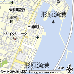愛知県蒲郡市形原町三浦町周辺の地図