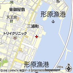 愛知県蒲郡市形原町（三浦町）周辺の地図
