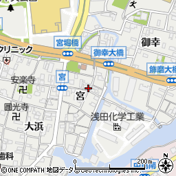 兵庫県姫路市飾磨区宮周辺の地図