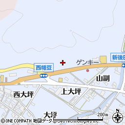 愛知県西尾市西幡豆町上大坪23周辺の地図