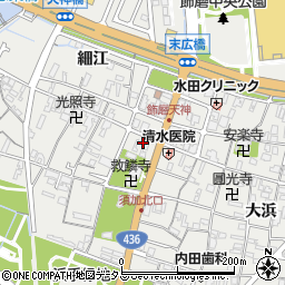 兵庫県姫路市飾磨区天神34周辺の地図