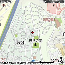 大阪府吹田市尺谷27周辺の地図
