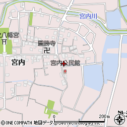 兵庫県姫路市網干区宮内1-2周辺の地図