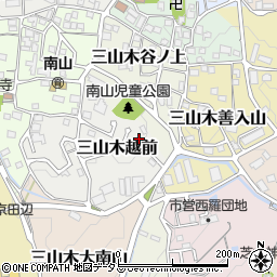 京都府京田辺市三山木越前17-33周辺の地図