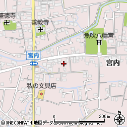 兵庫県姫路市網干区宮内1677周辺の地図