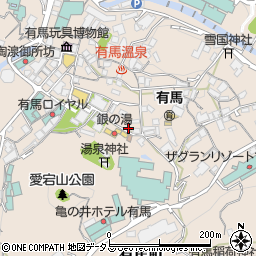 兵庫県神戸市北区有馬町1039周辺の地図