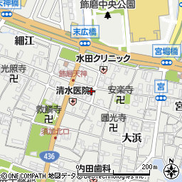 兵庫県姫路市飾磨区天神121周辺の地図